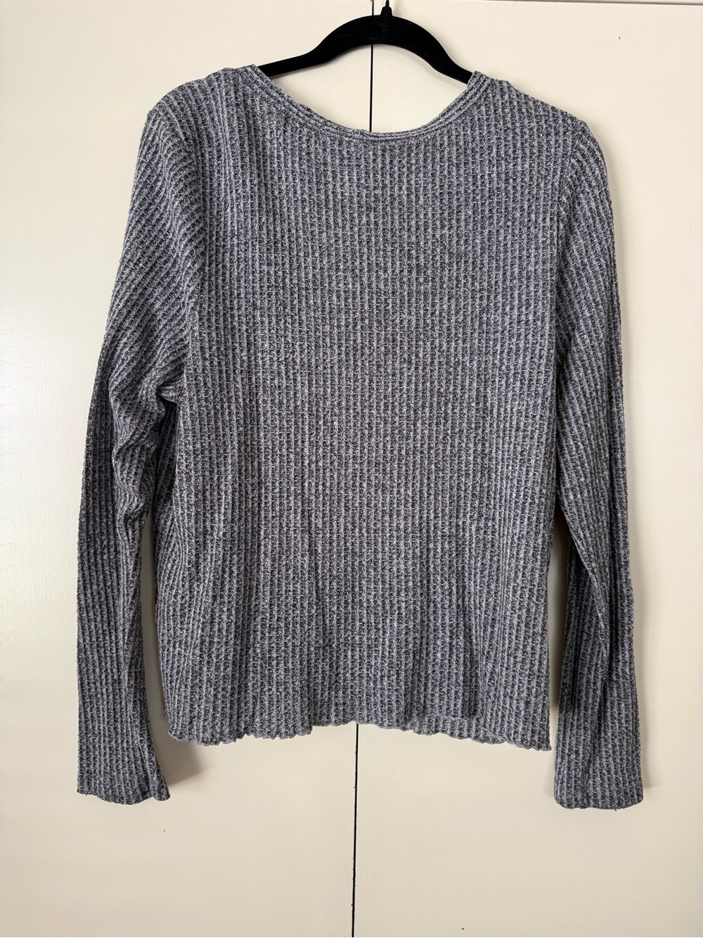 bp Gray Ribbed V-Neck Button-Front Cardigan - Picture 2 of 4